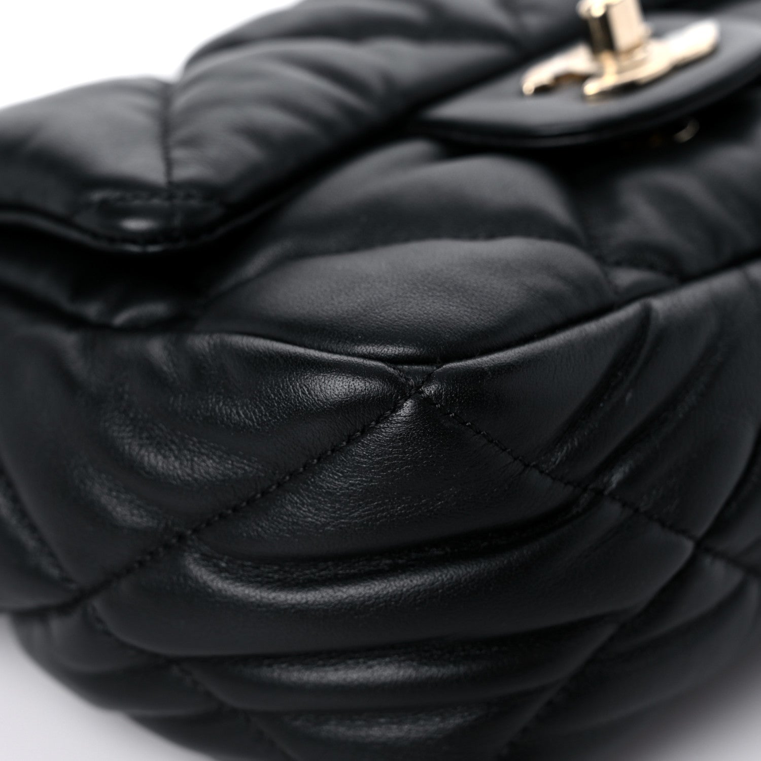 Chanel Calfskin Quilted Mini Square Bubbly Flap Black 8 of 11