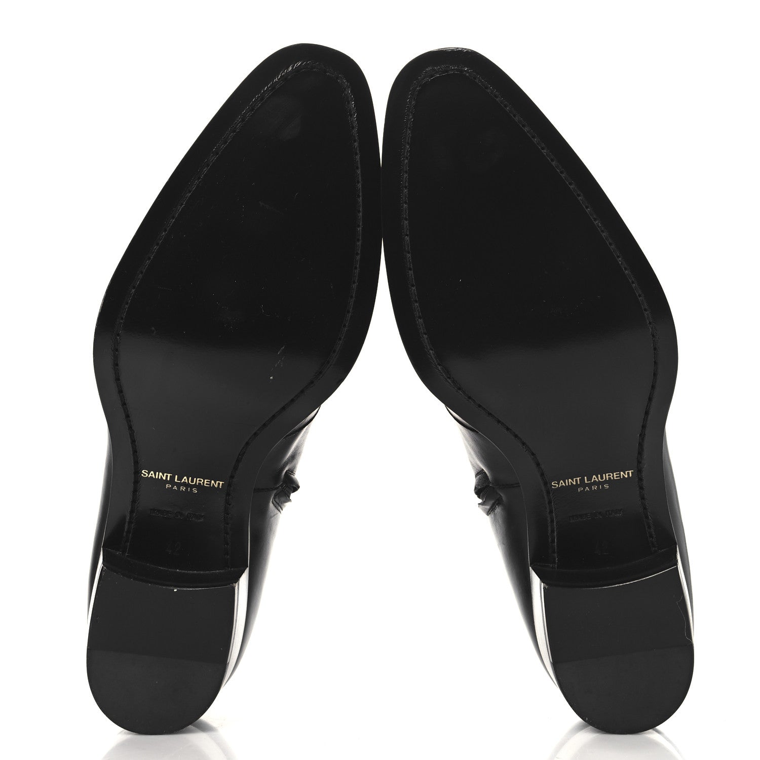 Saint Laurent Calfskin Mens Wyatt 40 Zip Boots 42 Black 6 of 10