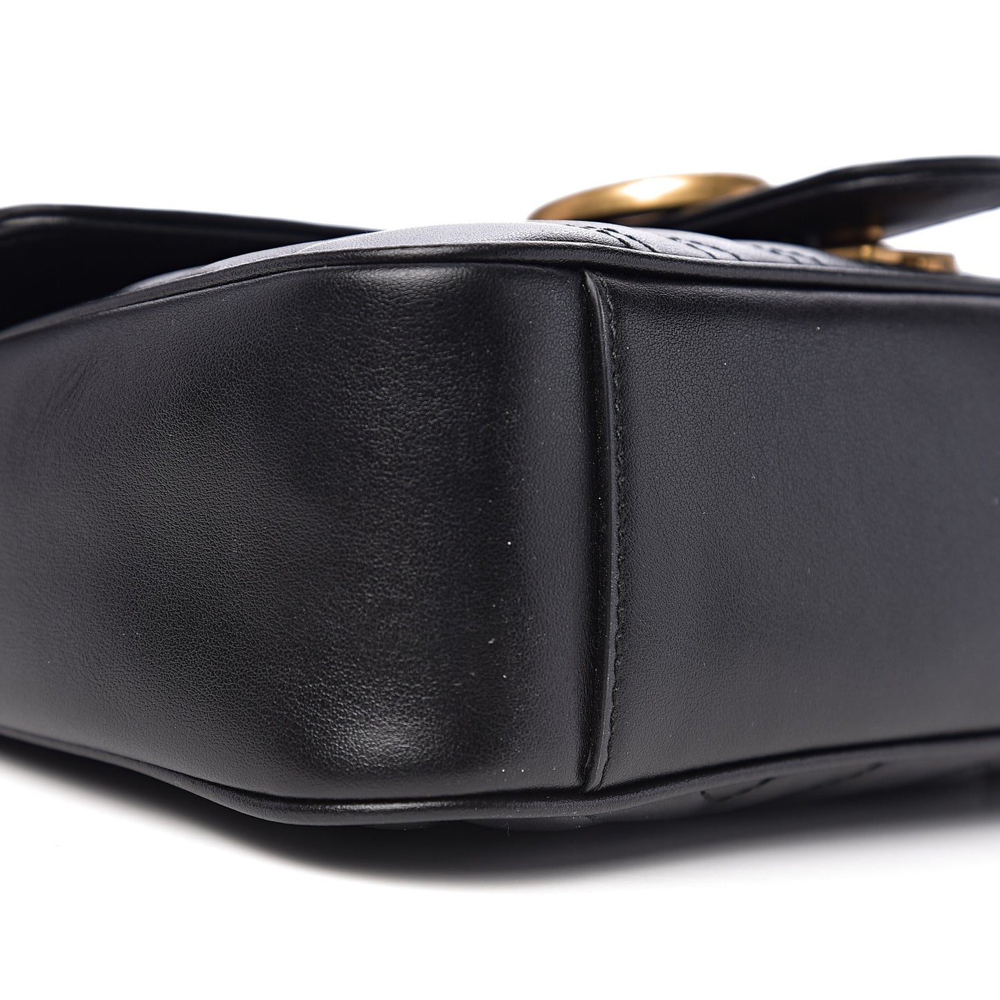 Calfskin Matelasse Small GG Marmont Shoulder Bag Black