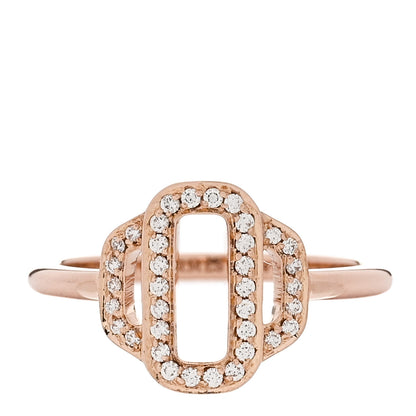 Hermes 18K Rose Gold Diamond Attelage Ring 48 4.5 1 of 7