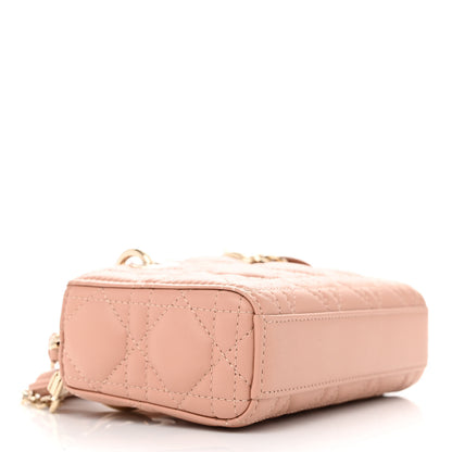 Christian Dior Lambskin Cannage Micro Lady D-Joy Rose De Vents 4 of 11