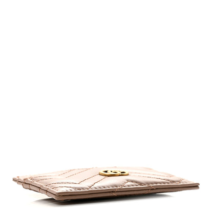 Gucci Calfskin Matelasse GG Marmont Card Holder Porcelain Rose 4 of 8