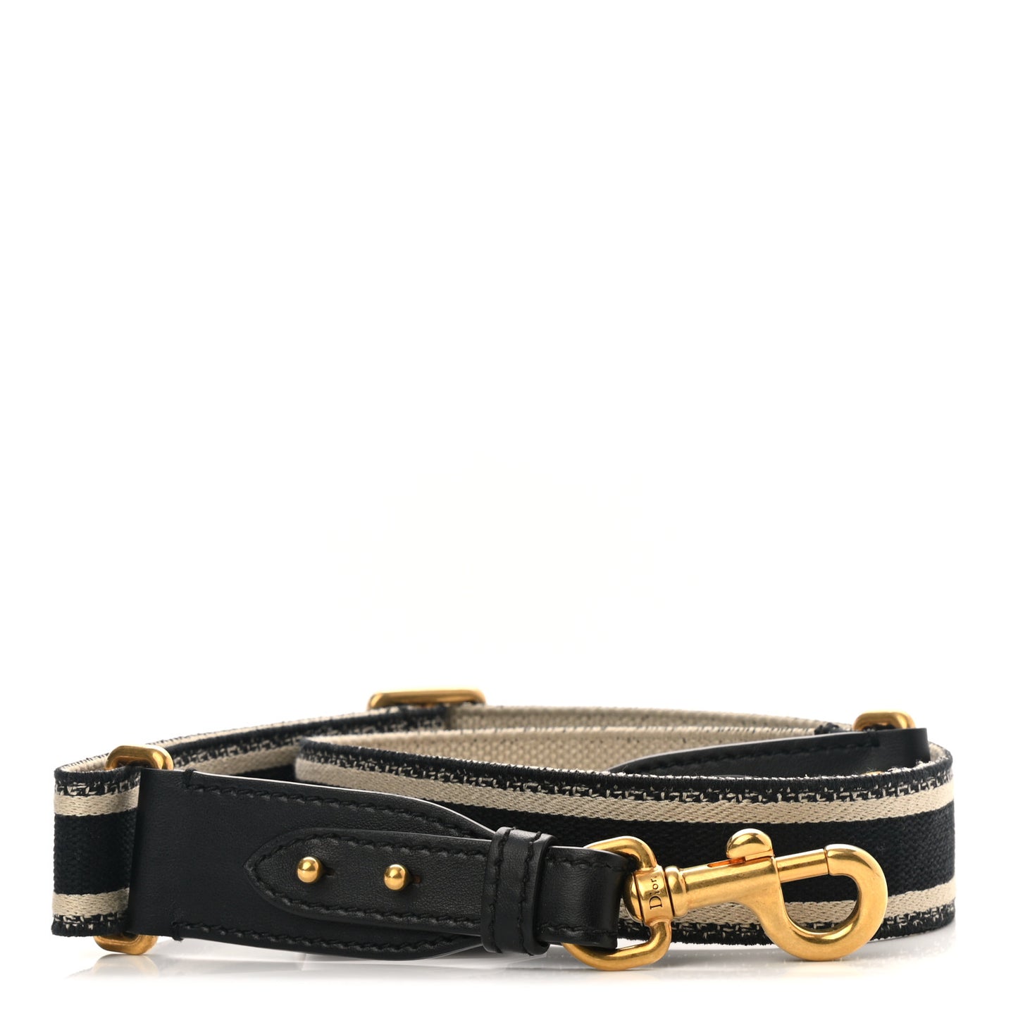Canvas Embroidered Shoulder Strap Black