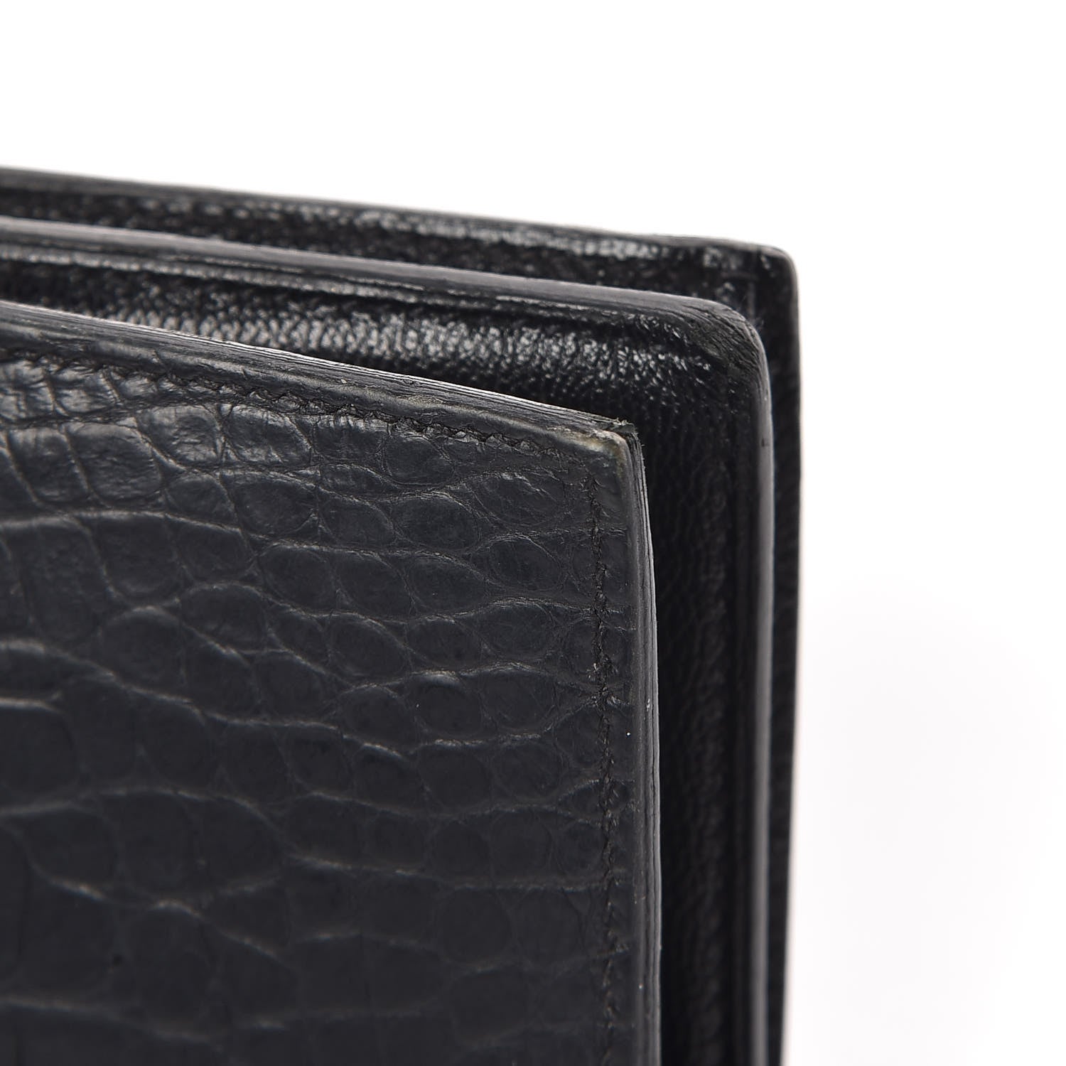 Hermes Matte Alligator Bearn Wallet Black 9 of 10