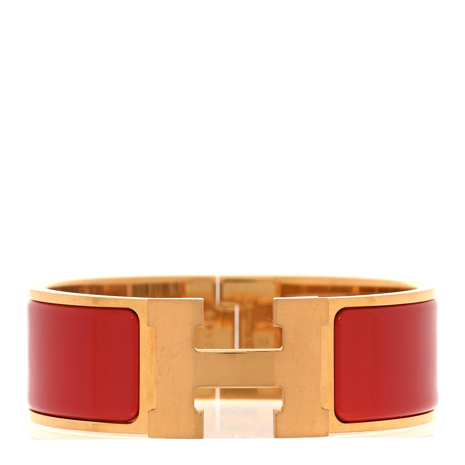 Hermes Enamel Wide Clic Clac H Bracelet PM Rouge Bandana 1 of 4