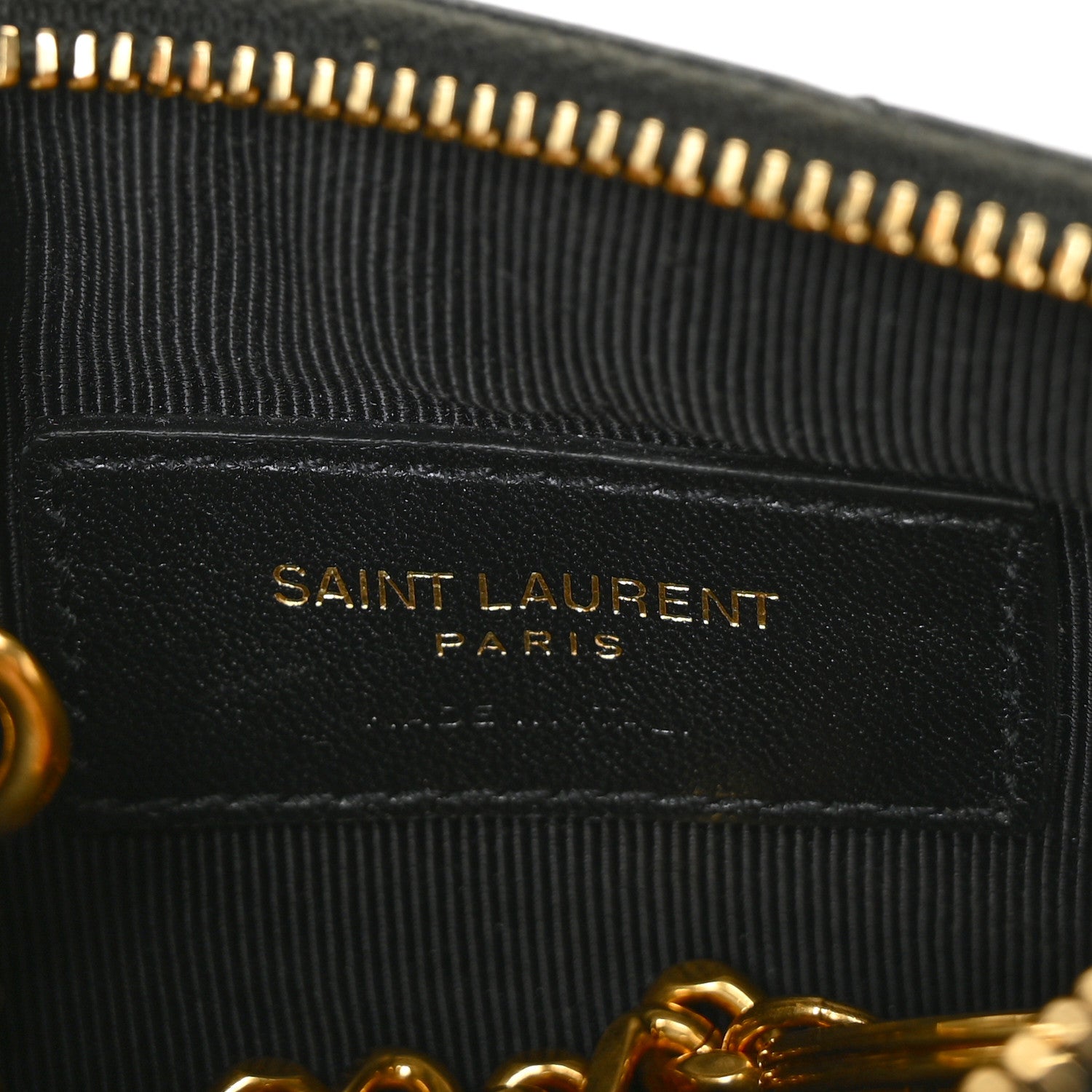 Saint Laurent Calfskin Matelasse Monogram Key Pouch Black 6 of 7