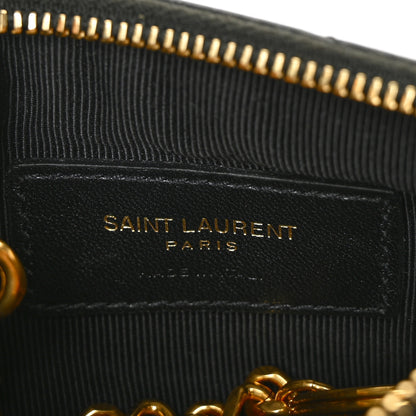 Saint Laurent Calfskin Matelasse Monogram Key Pouch Black 6 of 7