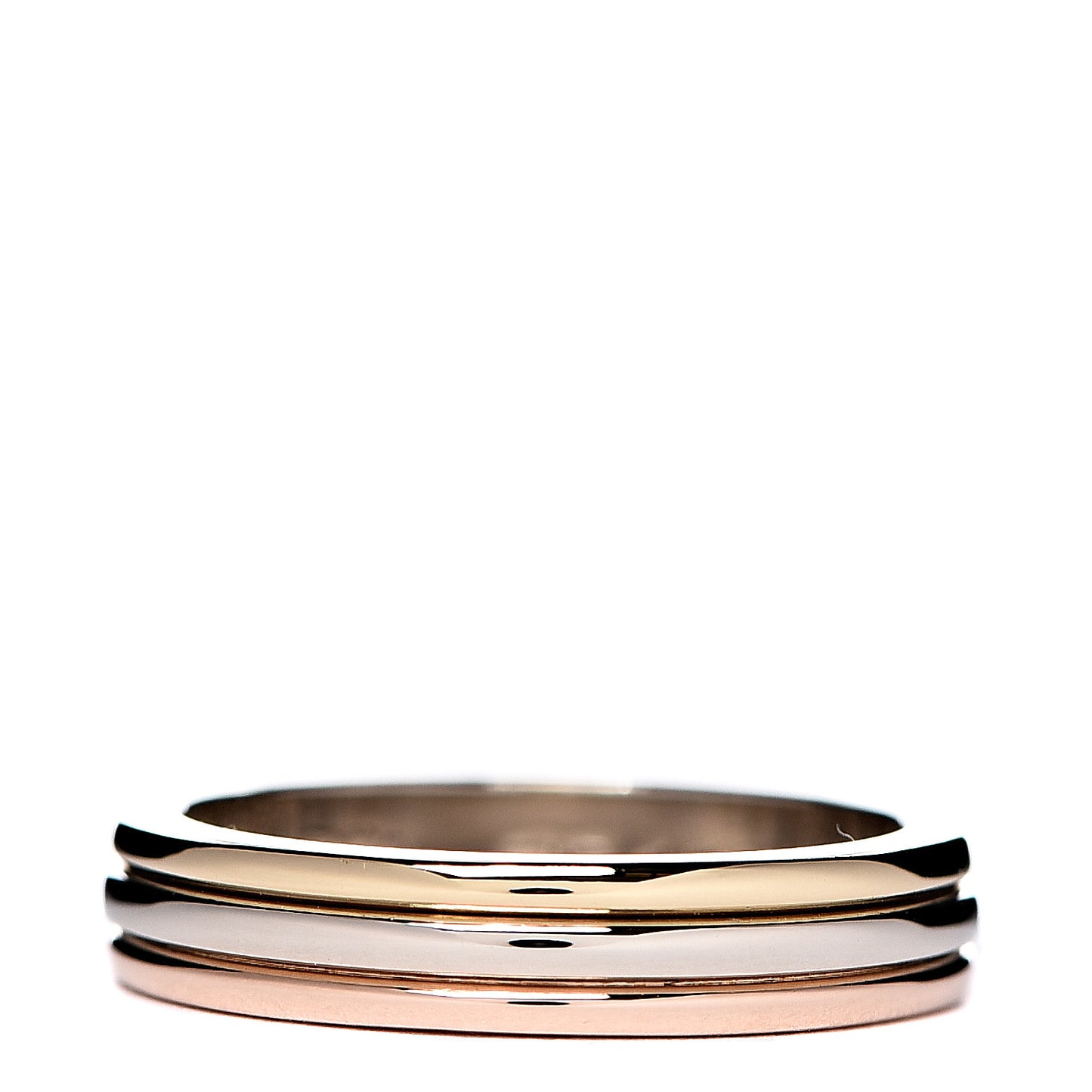 18K Pink White Yellow Gold 3.5mm Trinity Wedding Band Ring 49 4.75