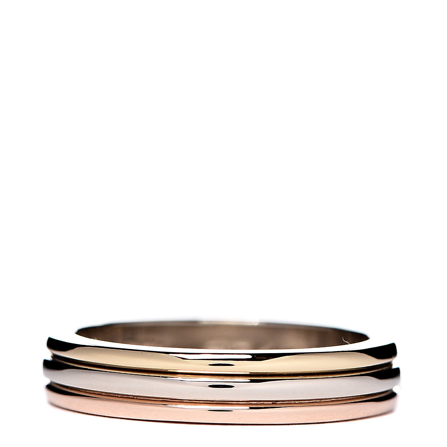 Cartier 18K Pink White Yellow Gold 3.5mm Trinity Wedding Band Ring 49 4.75 1 of 7