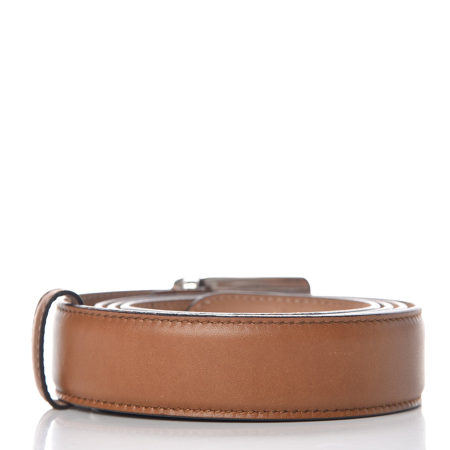 Calfskin Trademark Logo Belt 105 42 Brown