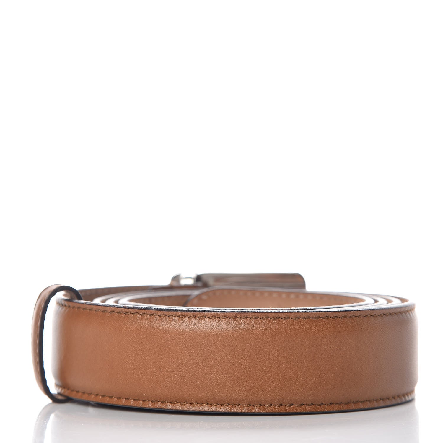 Gucci Calfskin Trademark Logo Belt 105 42 Brown 3 of 8