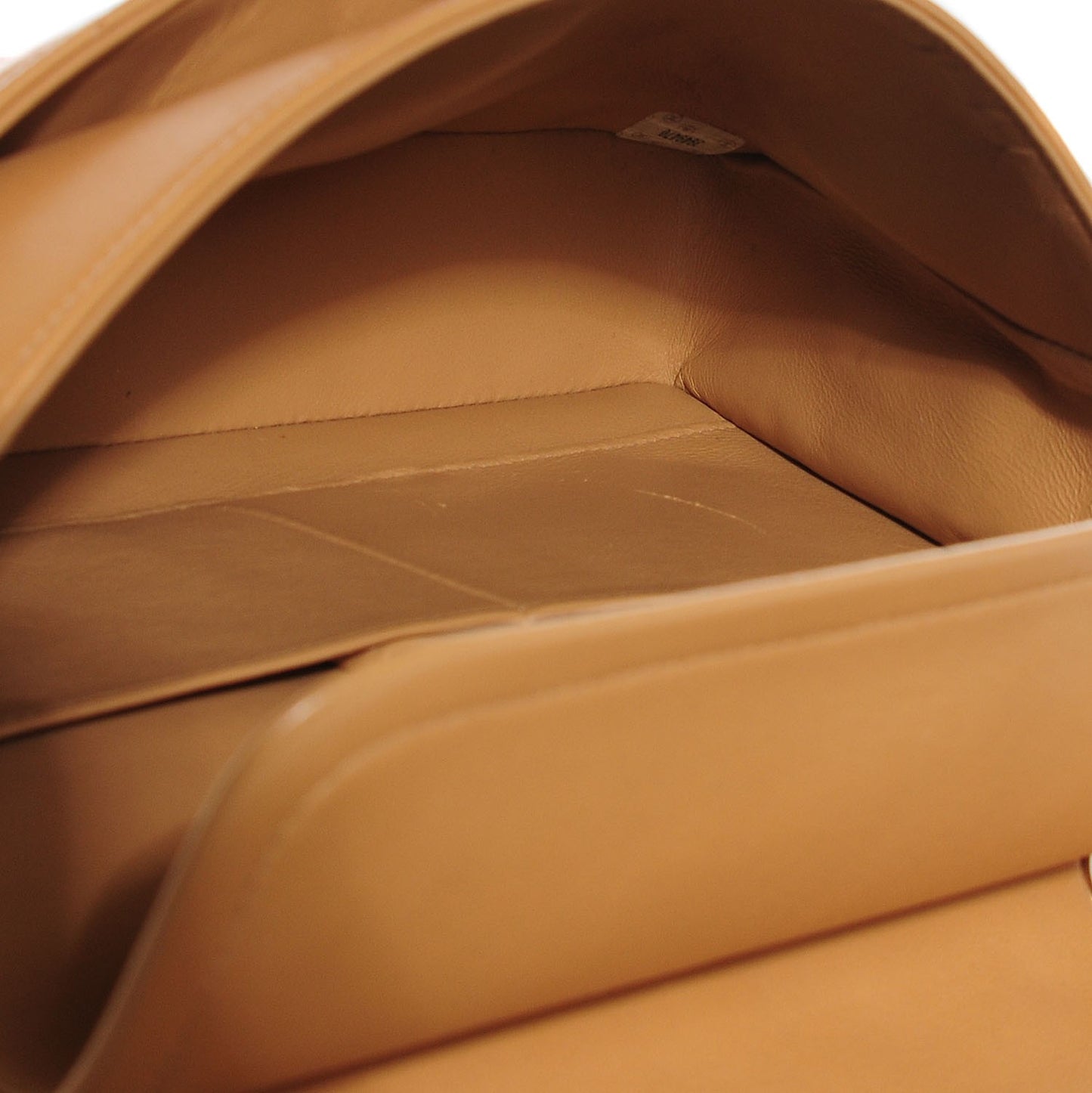 Lambskin Quilted Medium Double Flap Beige