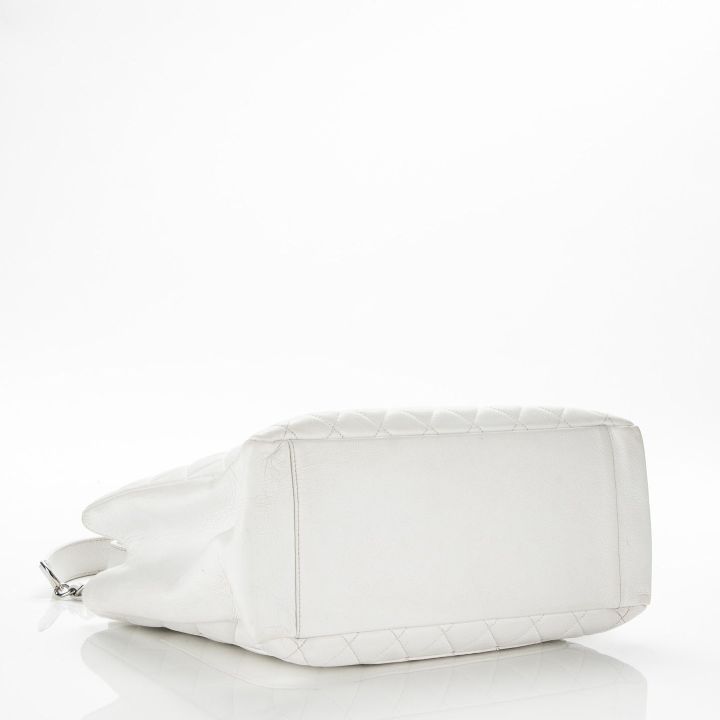 Caviar Quilted Grand Shopping Tote GST White