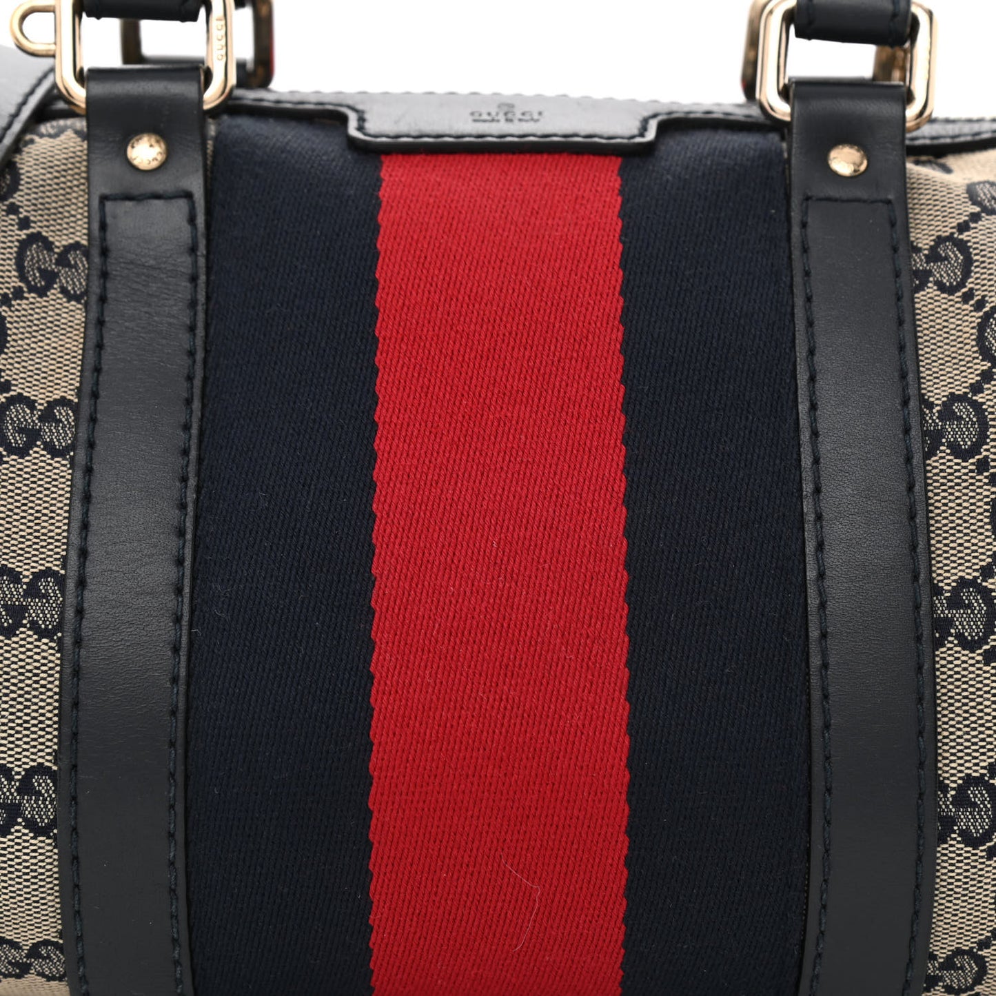Monogram Vintage Web Small Boston Navy