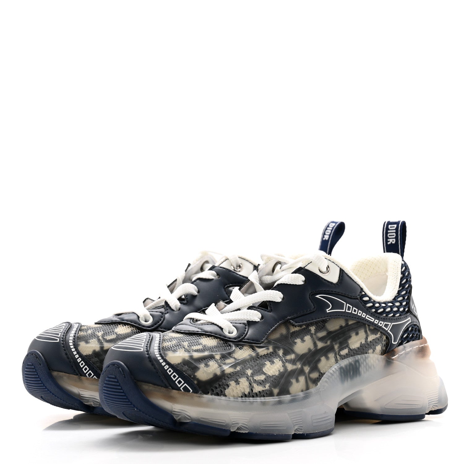 Christian Dior Technical Fabric Mesh Obique Dior Vibe Sneakers 37.5 Deep Blue 3 of 10