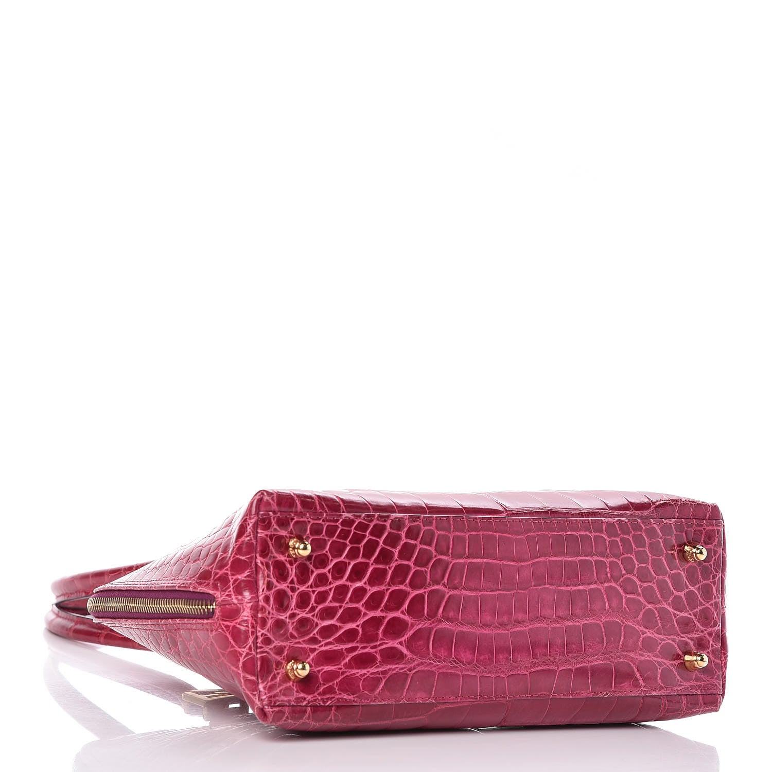 Fendi Crocodile Bowler Satchel Dark Pink 4 of 9