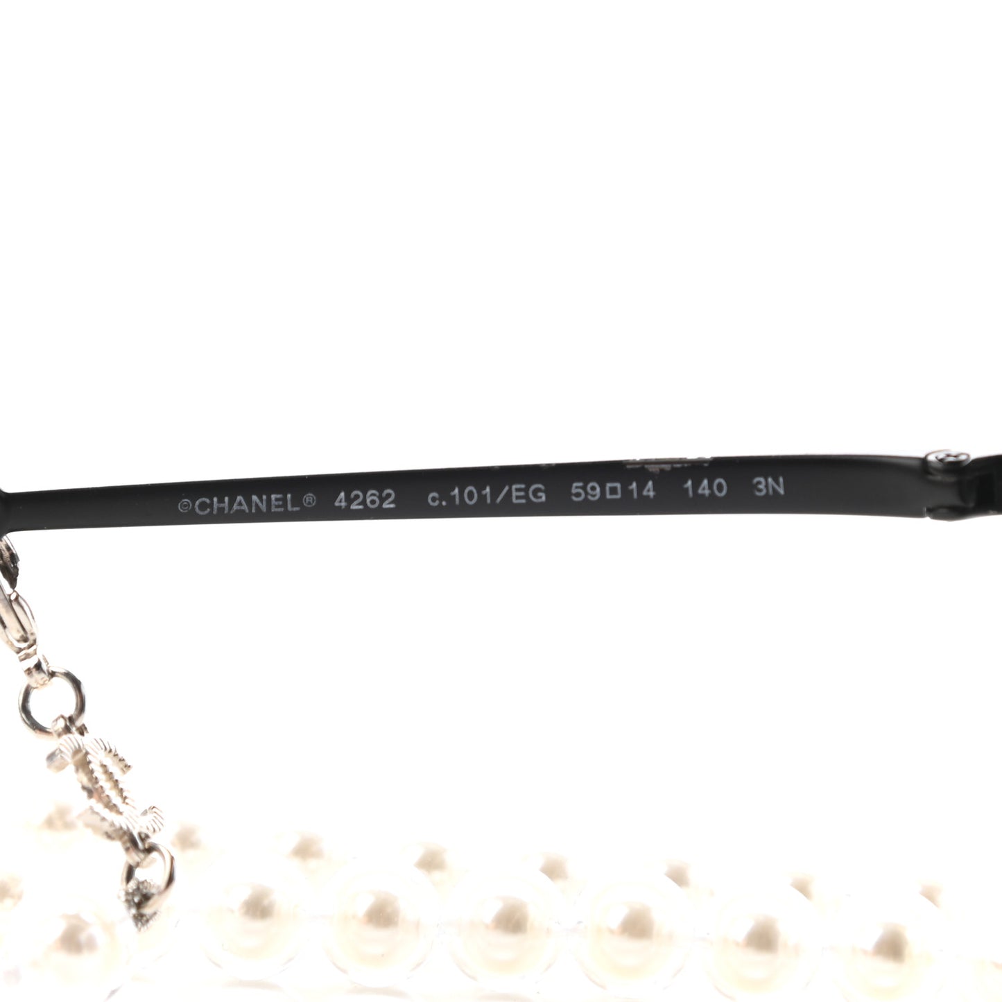 Metal Butterfly Removable Pearl Chain Sunglasses 4262 Black