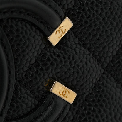Chanel Caviar Quilted Small CC Filigree Vanity Case Black 13 of 14