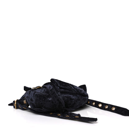 Balenciaga Crushed Velvet Le Cagole Shoulder Bag XS Navy 4 of 7