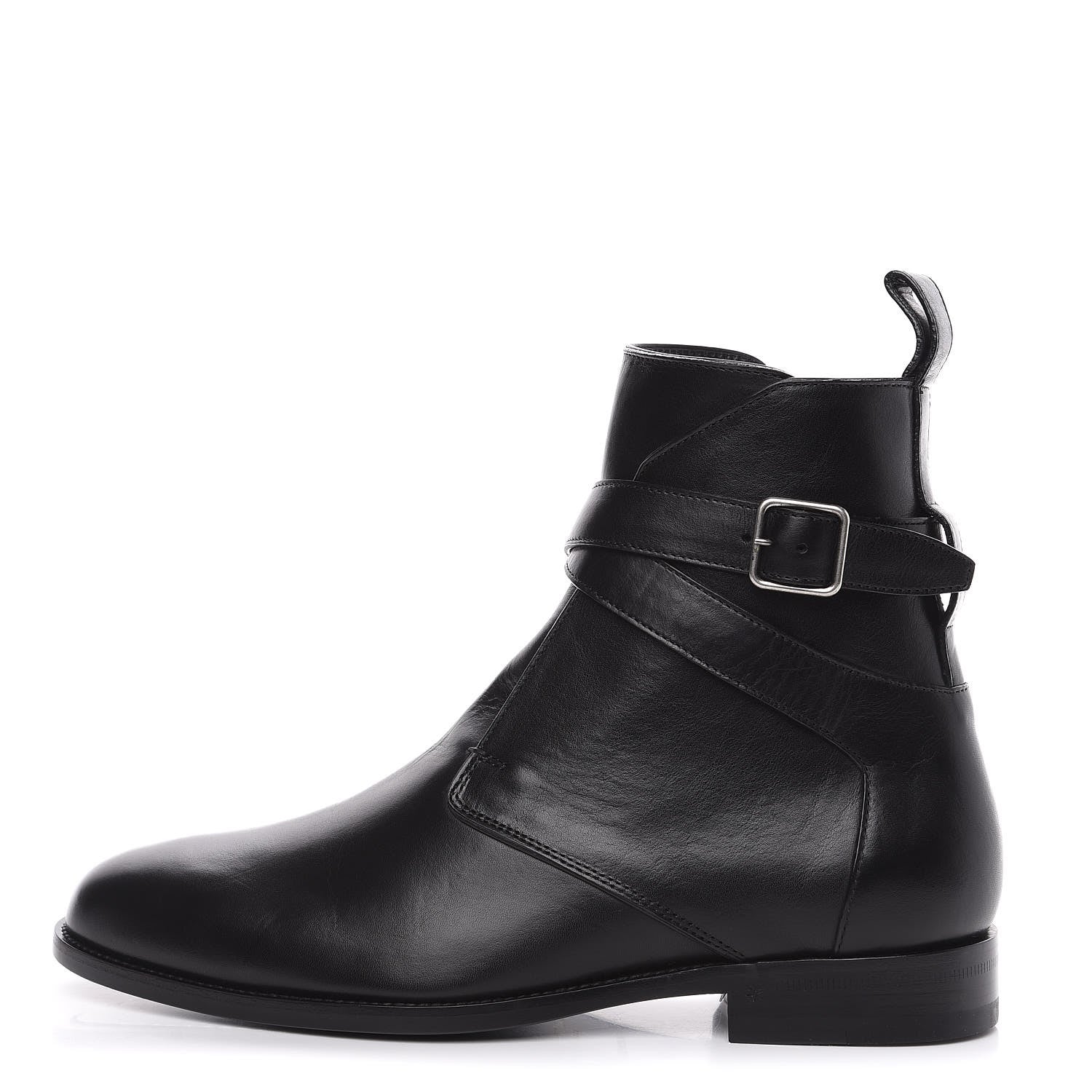 Saint Laurent Calfskin Dare 25 Jodhpur Ankle Boots 40 Black 1 of 8