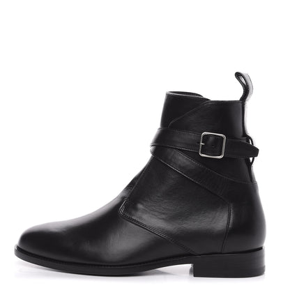 Saint Laurent Calfskin Dare 25 Jodhpur Ankle Boots 40 Black 1 of 8