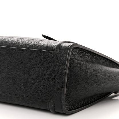 Celine Drummed Calfskin Nano Luggage Black 10 of 12