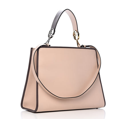 Fendi Vitello Century Opaco F is Fendi Bi-Color Regular Runaway Satchel Soap Moresco 3 of 19