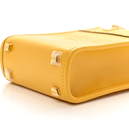 Fendi Vitello King Plexiglass Logo Embossed Mini Fendi Sunshine Shopper Tote Mimosa 9 of 9