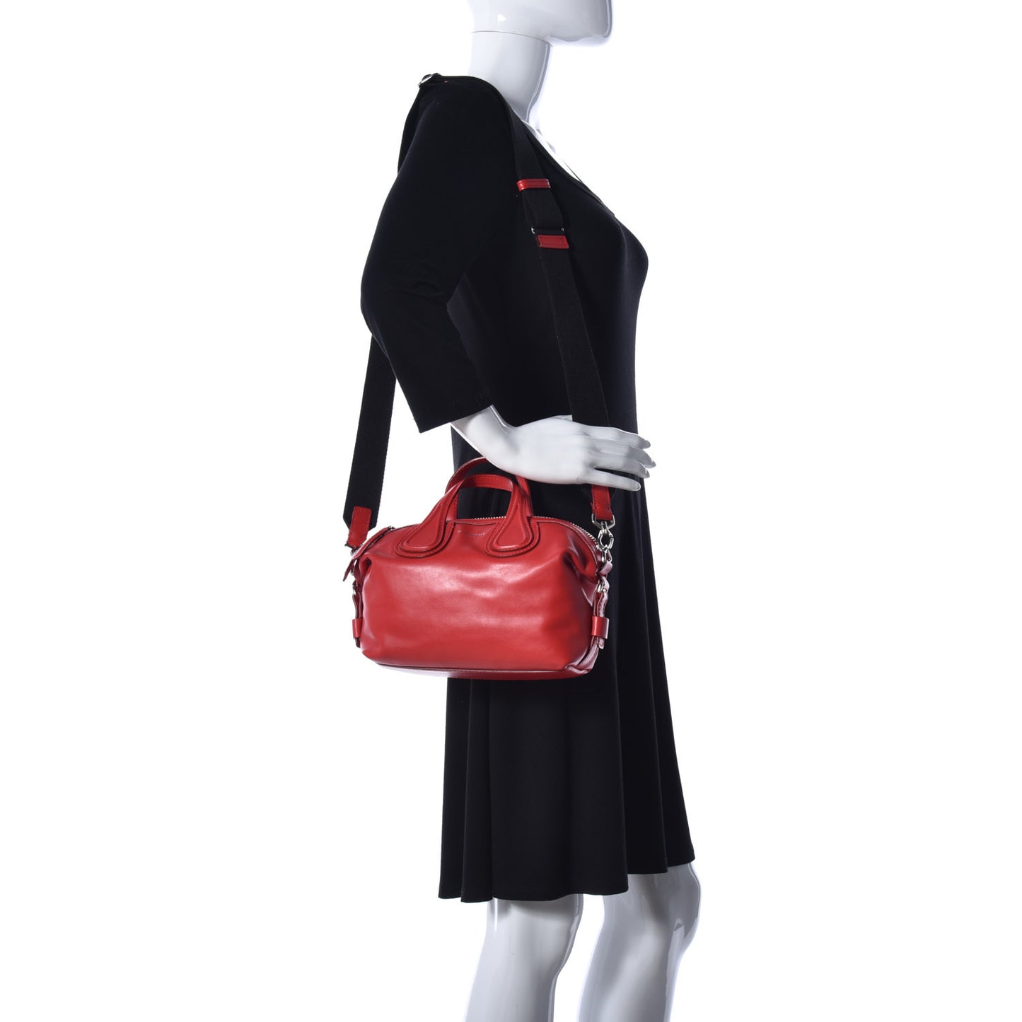 Calfskin Micro Nightingale Logo Strap Red