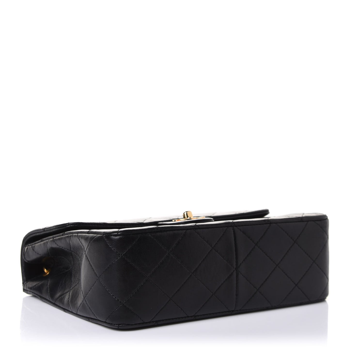 Lambskin Quilted Mini Square Flap Bag Black