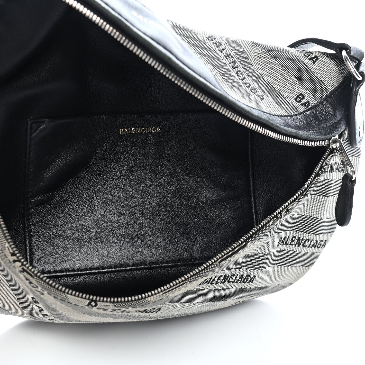 Balenciaga Canvas Jacquard Diagonal Allover Logo XS Souvenir Belt Bag Gris 4 of 9