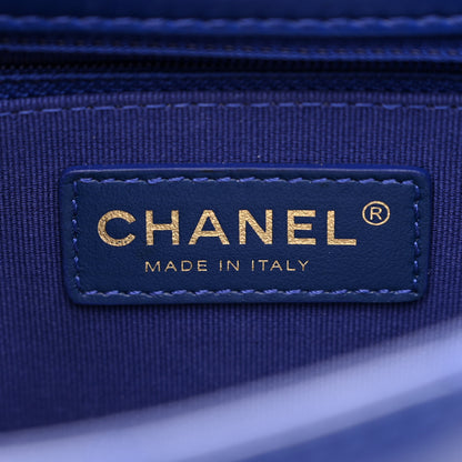 Chanel Lambskin Quilted Large CC Chain Flap Blue 6 of 11