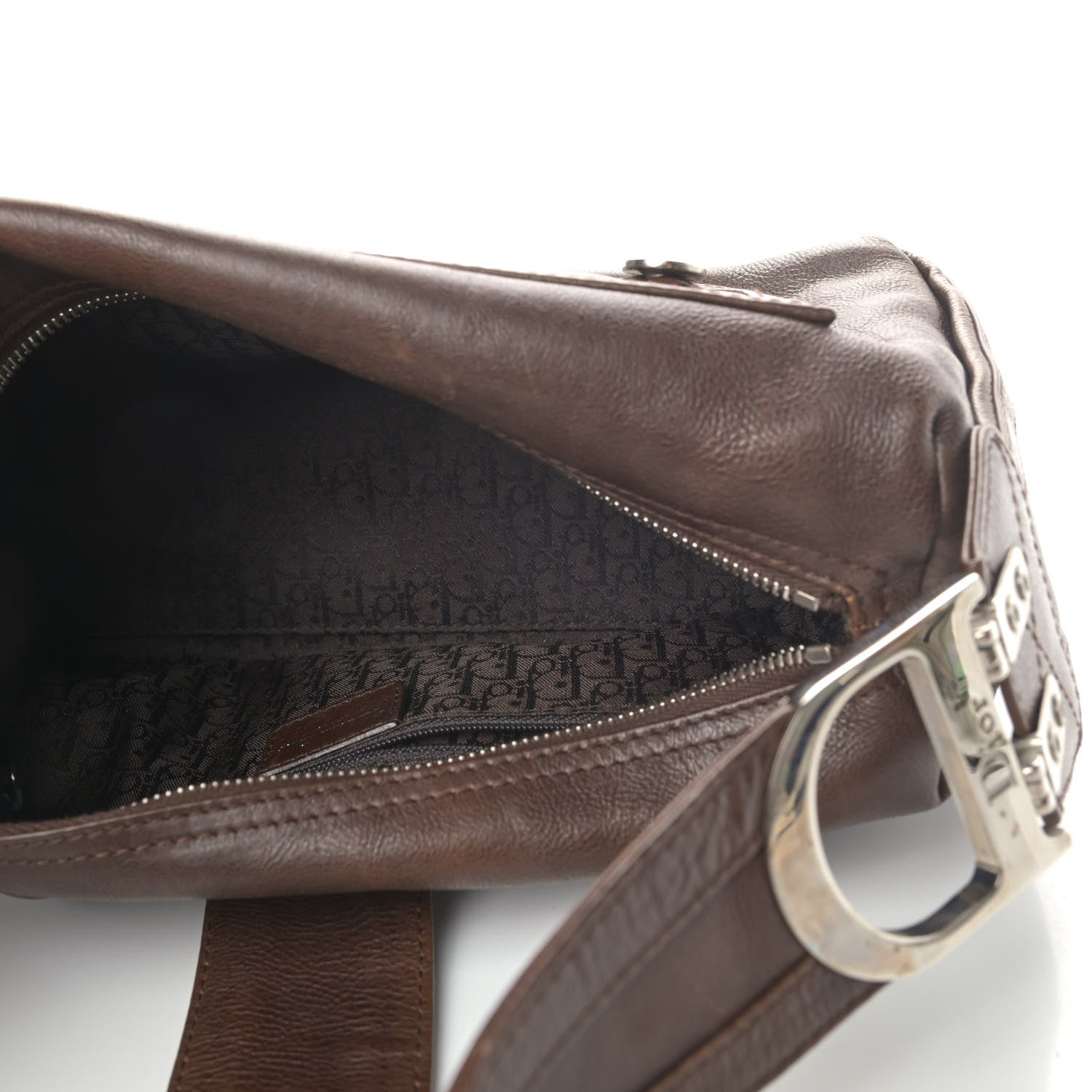 Christian Dior Calfskin Flight East West Bag Brown 4 of 4