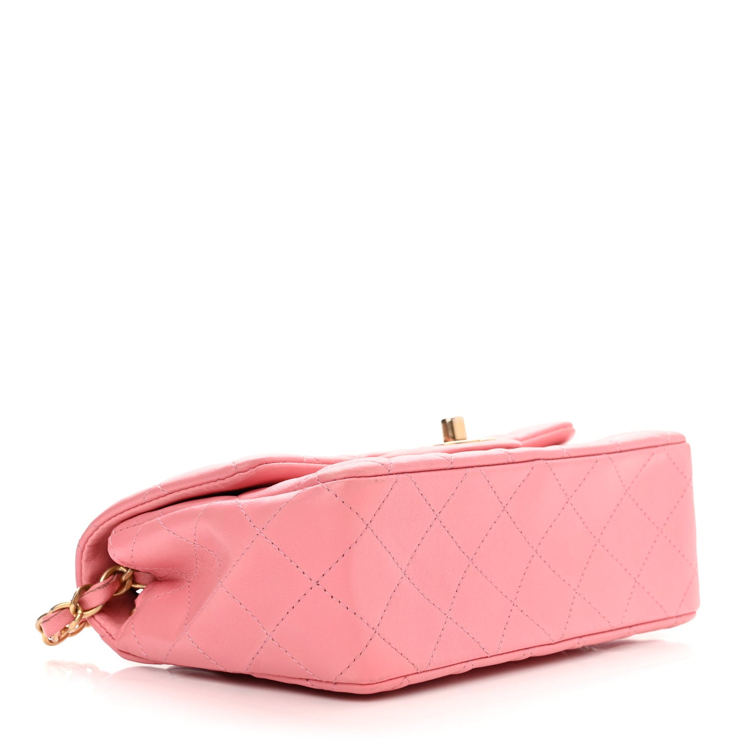 Lambskin Quilted Mini Rectangular Flap Pink