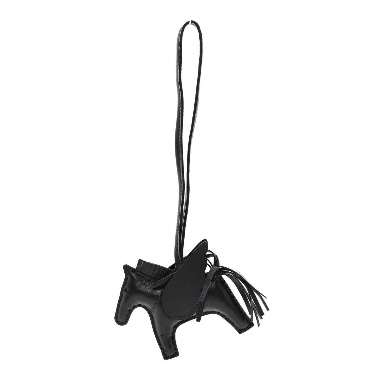 Milo Lambskin Grigri Rodeo Pegase Horse Bag Charm PM So Black