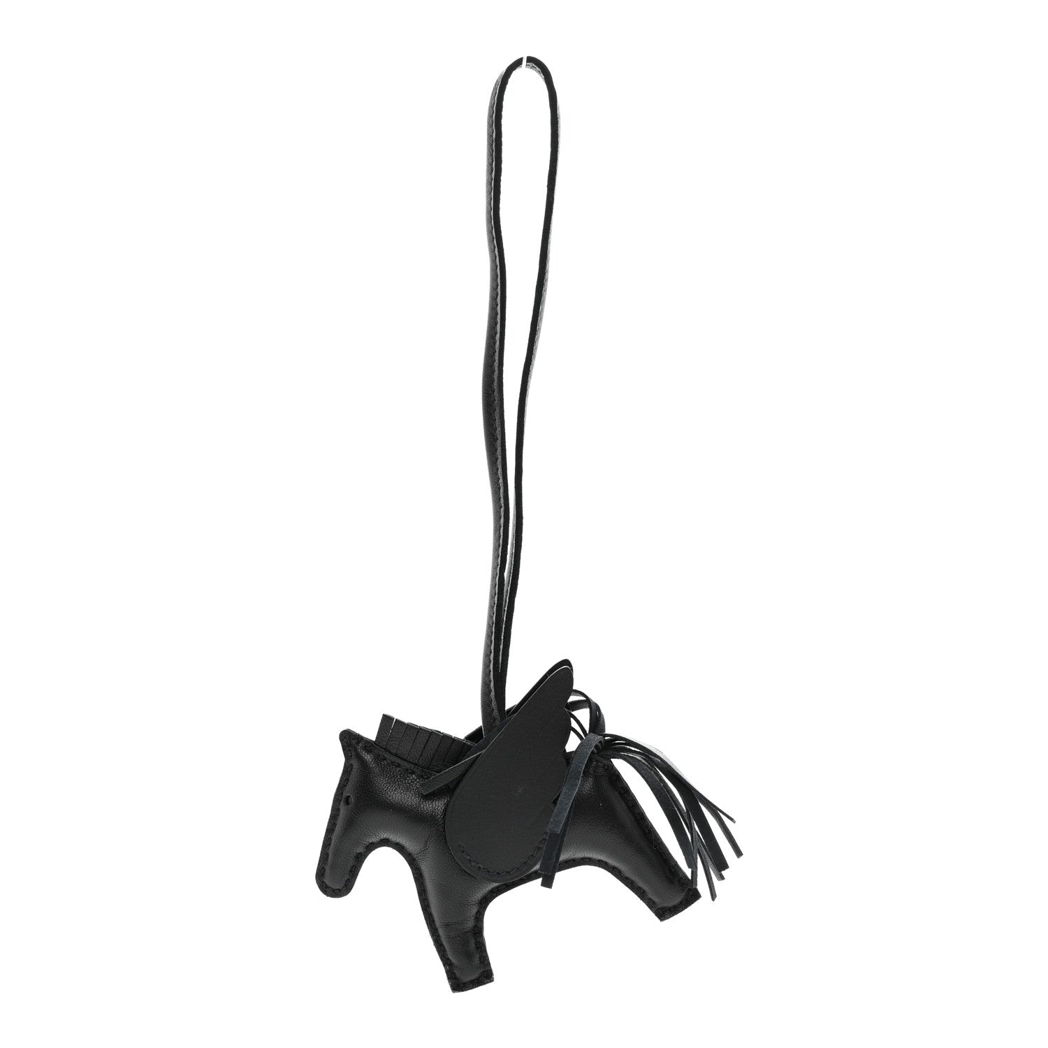 Hermes Milo Lambskin Grigri Rodeo Pegase Horse Bag Charm PM So Black 1 of 5