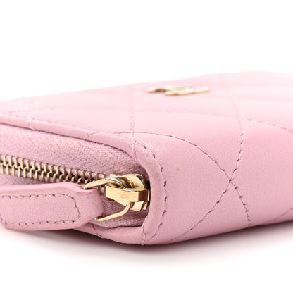 Chanel Iridescent Calfskin Quilted Zip Coin Purse Wallet Light Pink 11 of 16