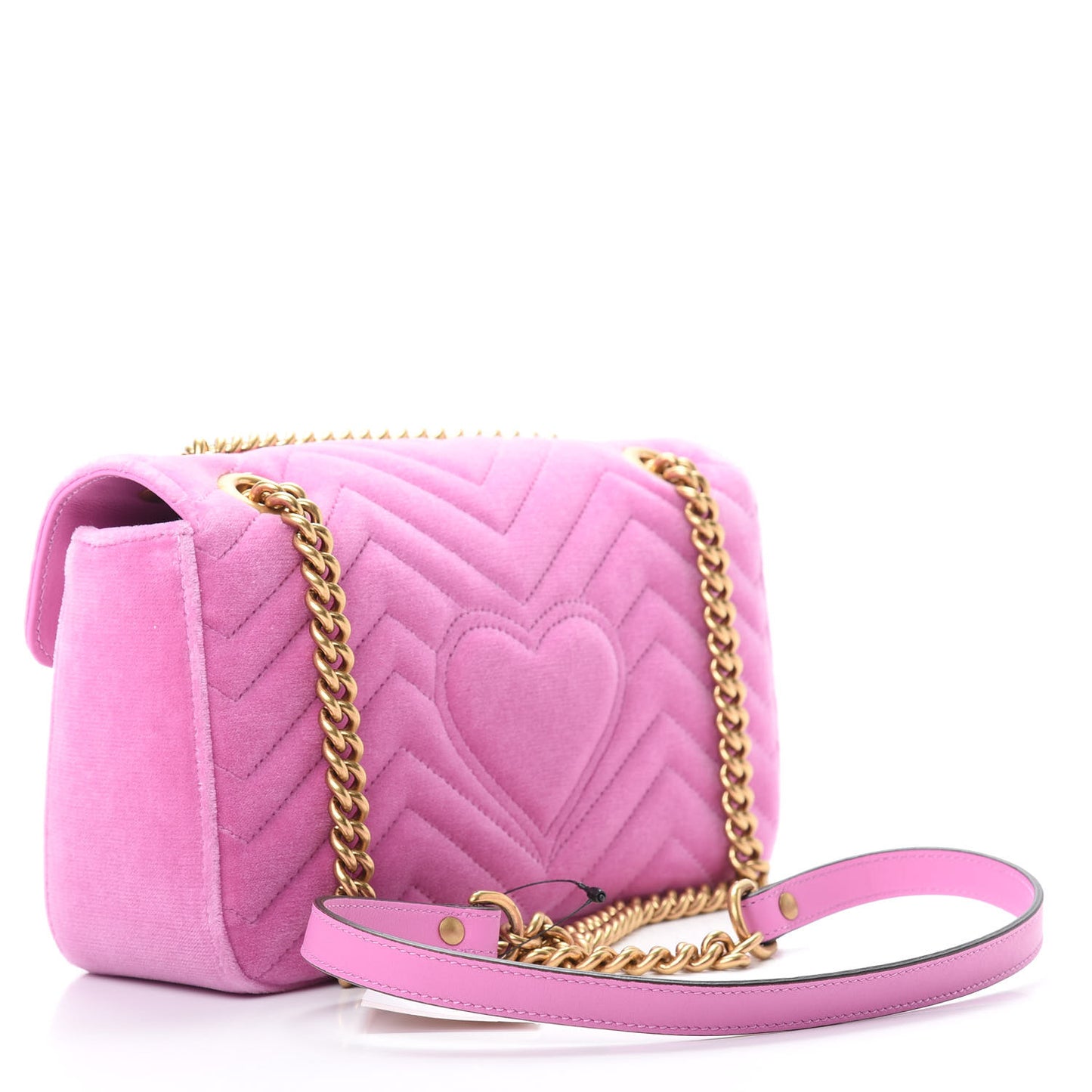 Velvet Matelasse Marquise Crystals Embroidered Small GG Marmont Shoulder Bag Malva