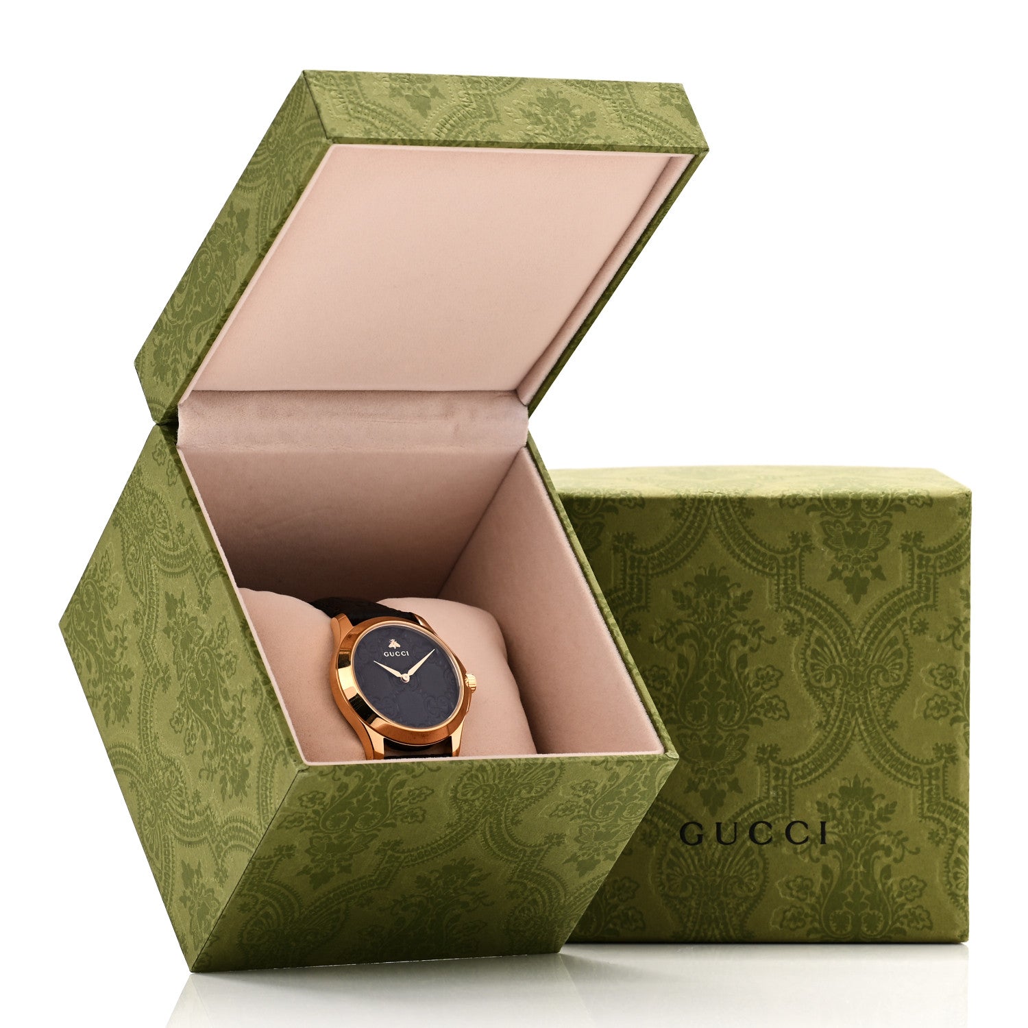 Gucci Stainless Steel Calfskin 38mm G-Timeless Quartz Watch Brown 5 of 5