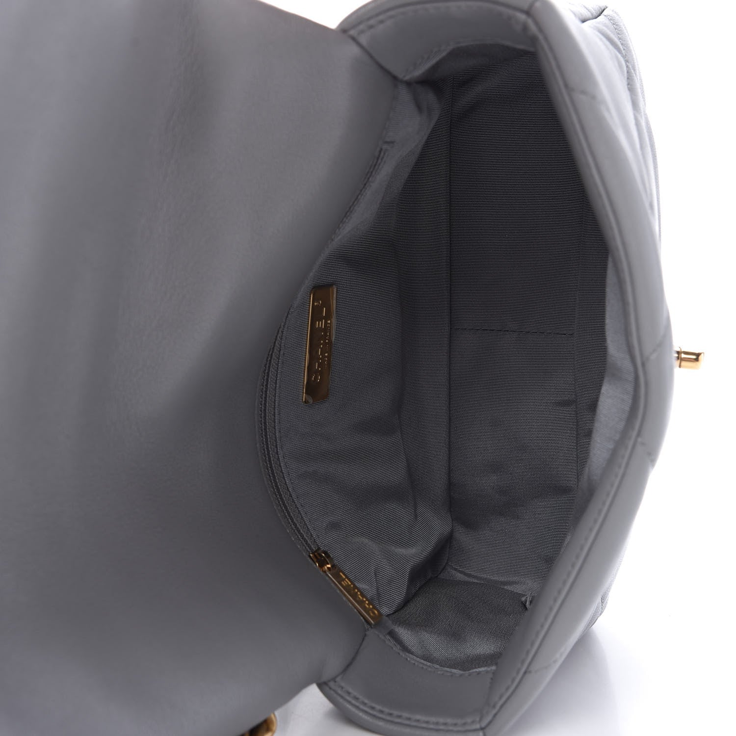Chanel Lambskin Quilted Medium Chanel 19 Flap Grey 5 of 10