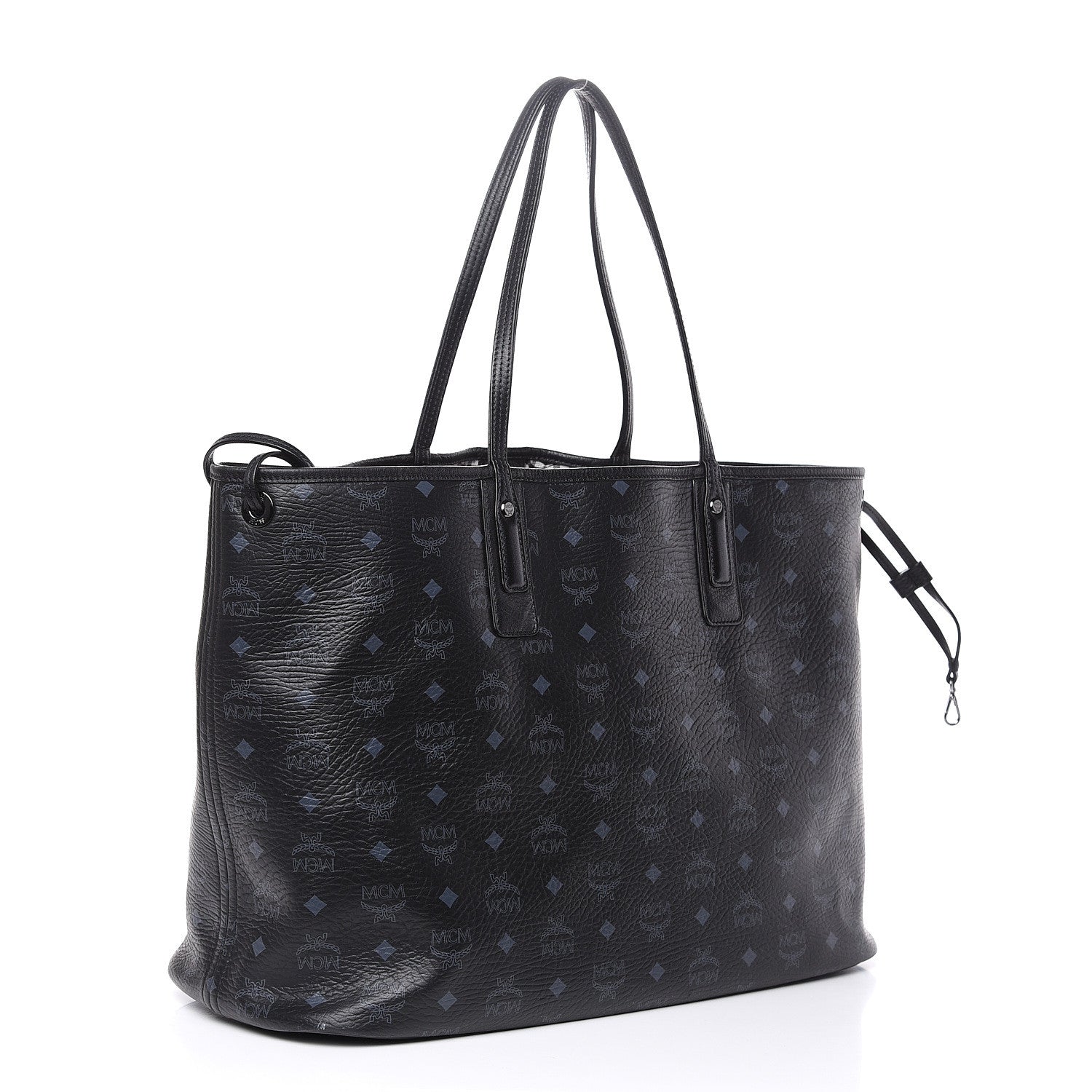 MCM Visetos Large Liz Reversible Shopper Tote Black 3 of 9
