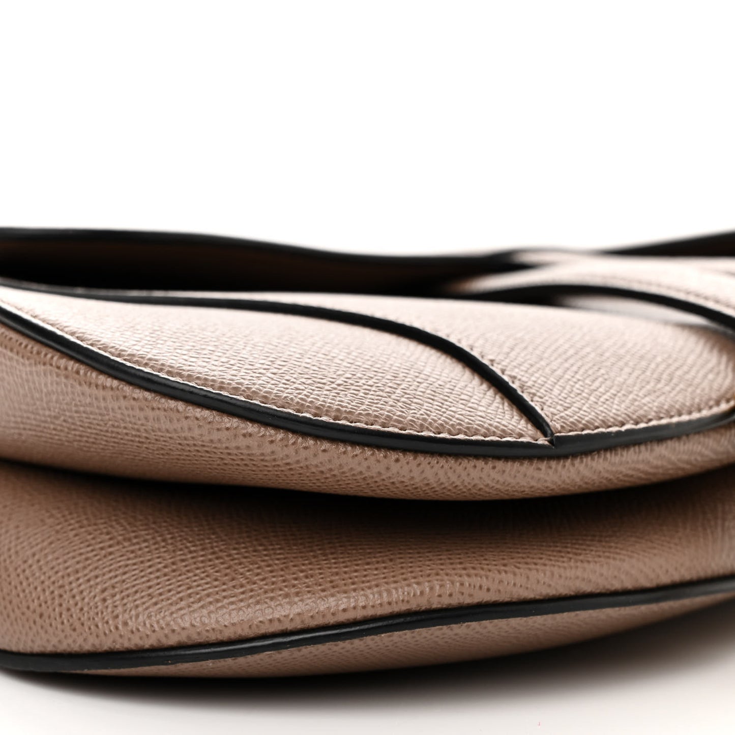 Grained Calfskin Saddle Bag Warm Taupe