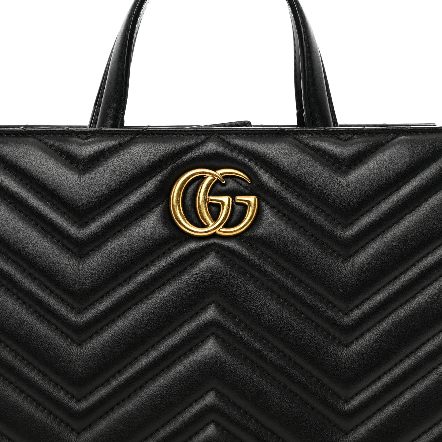 Calfskin Matelasse Small GG Marmont Tote Black