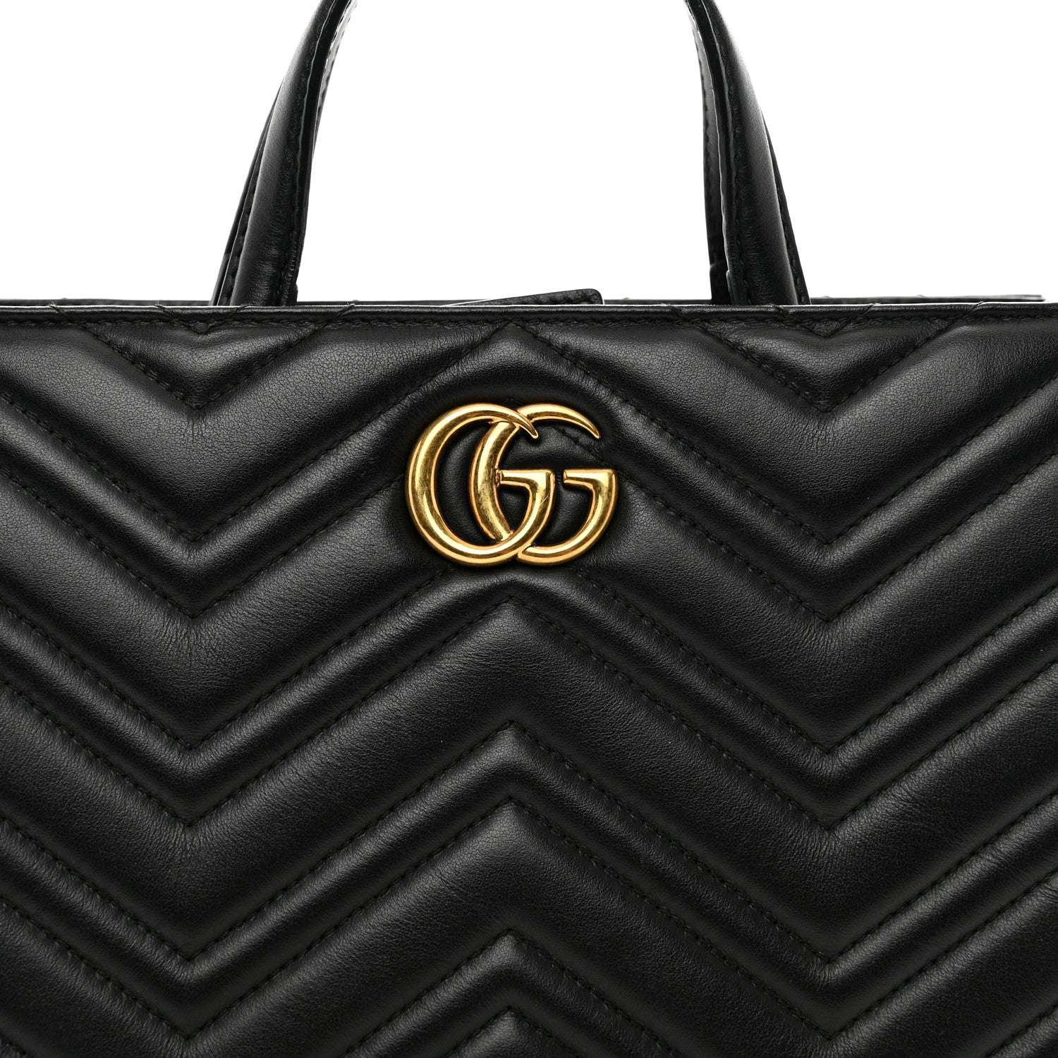 Gucci Calfskin Matelasse Small GG Marmont Tote Black 5 of 12