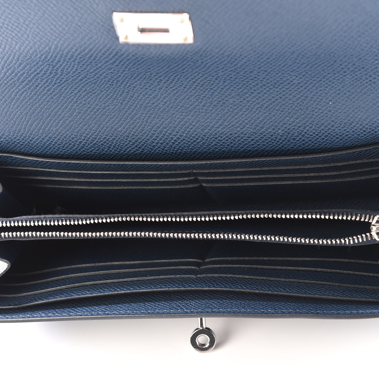 Epsom Kelly Longue Wallet Bleu Thalassa
