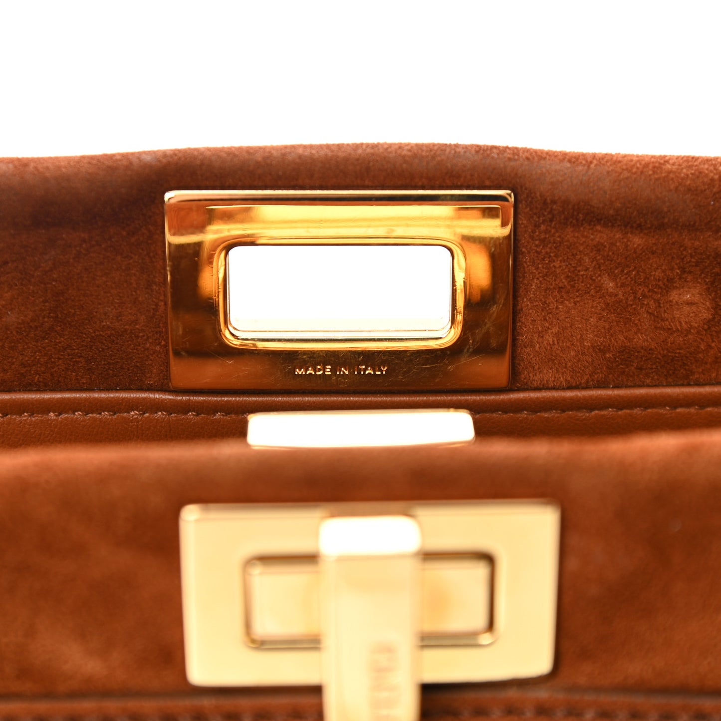 Chamois Karung Shiny Nappa Mini Pocket Peekaboo Iconic Satchel Cuoio Caramello