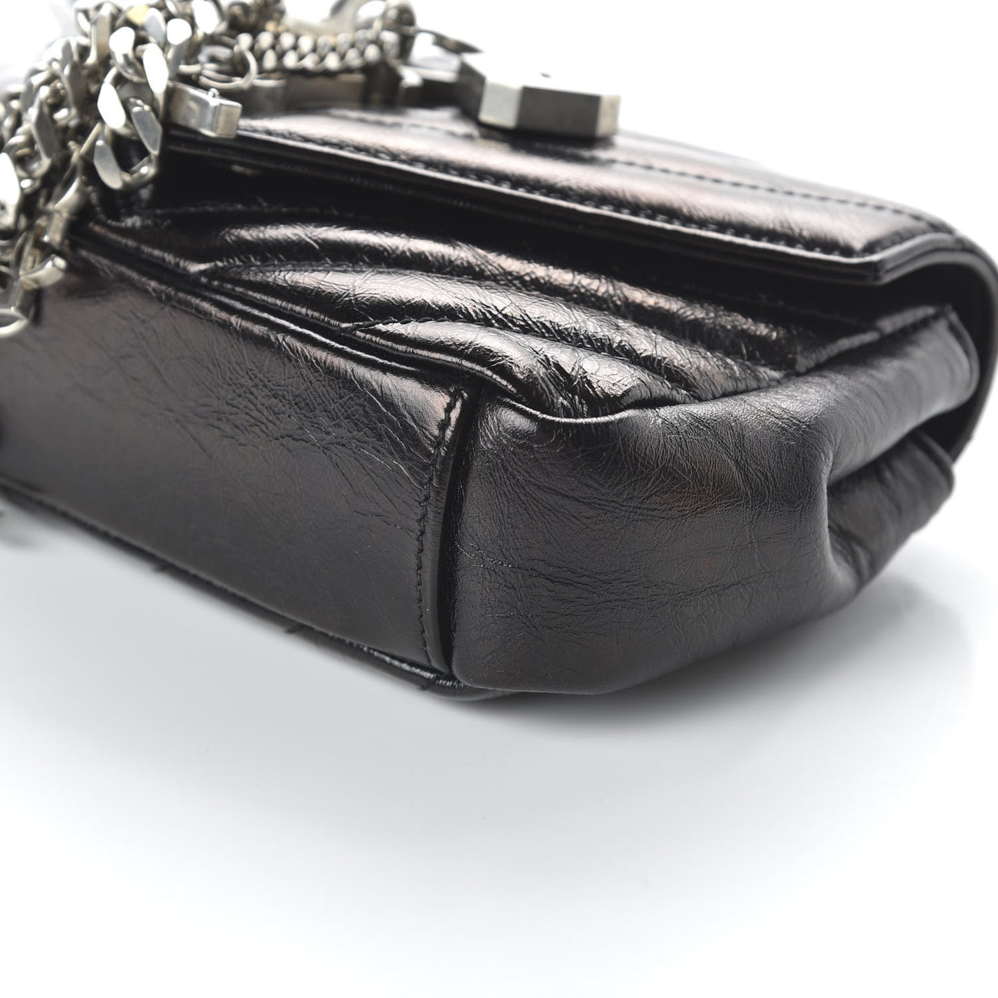 Calfskin Matelasse Monogram Classic Baby Punk Chain Bag Black
