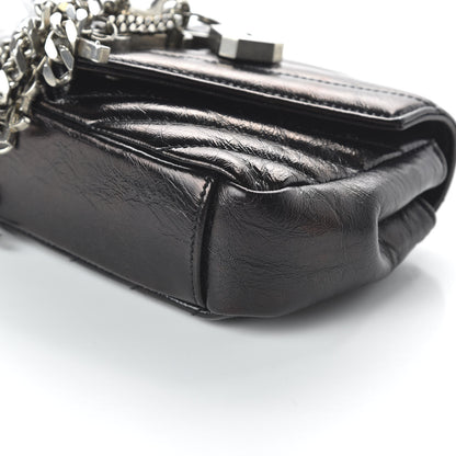 Saint Laurent Calfskin Matelasse Monogram Classic Baby Punk Chain Bag Black 7 of 12