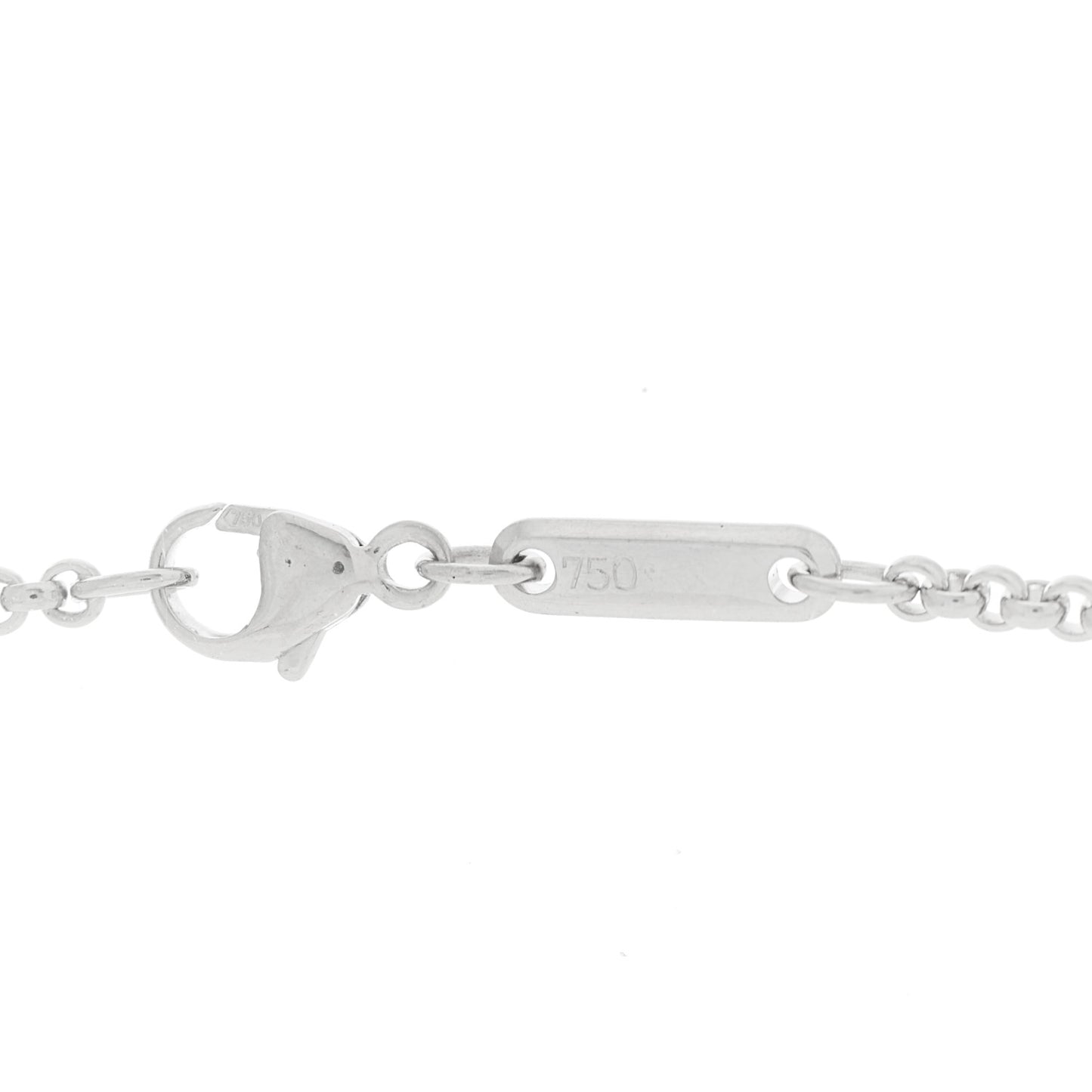 18K White Gold 3 Diamond Happy Diamond Icons Heart Pendant Necklace