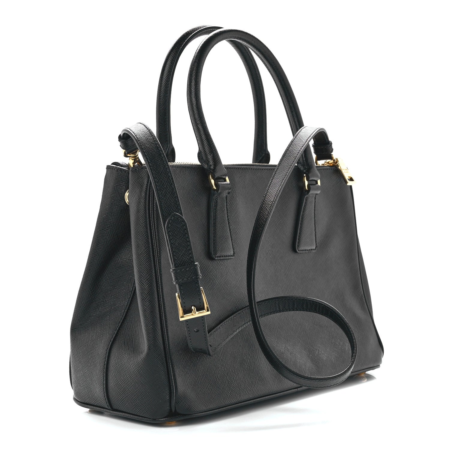 Prada Saffiano Small Galleria Double Zip Tote Black 3 of 12